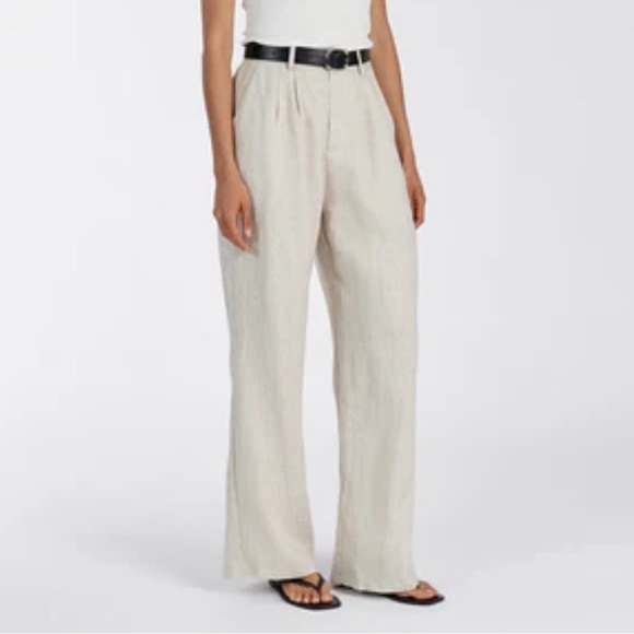 NWT DISSH NORAH NATURAL LINEN PANT SMALL WIDE LEG - Picture 1 of 6